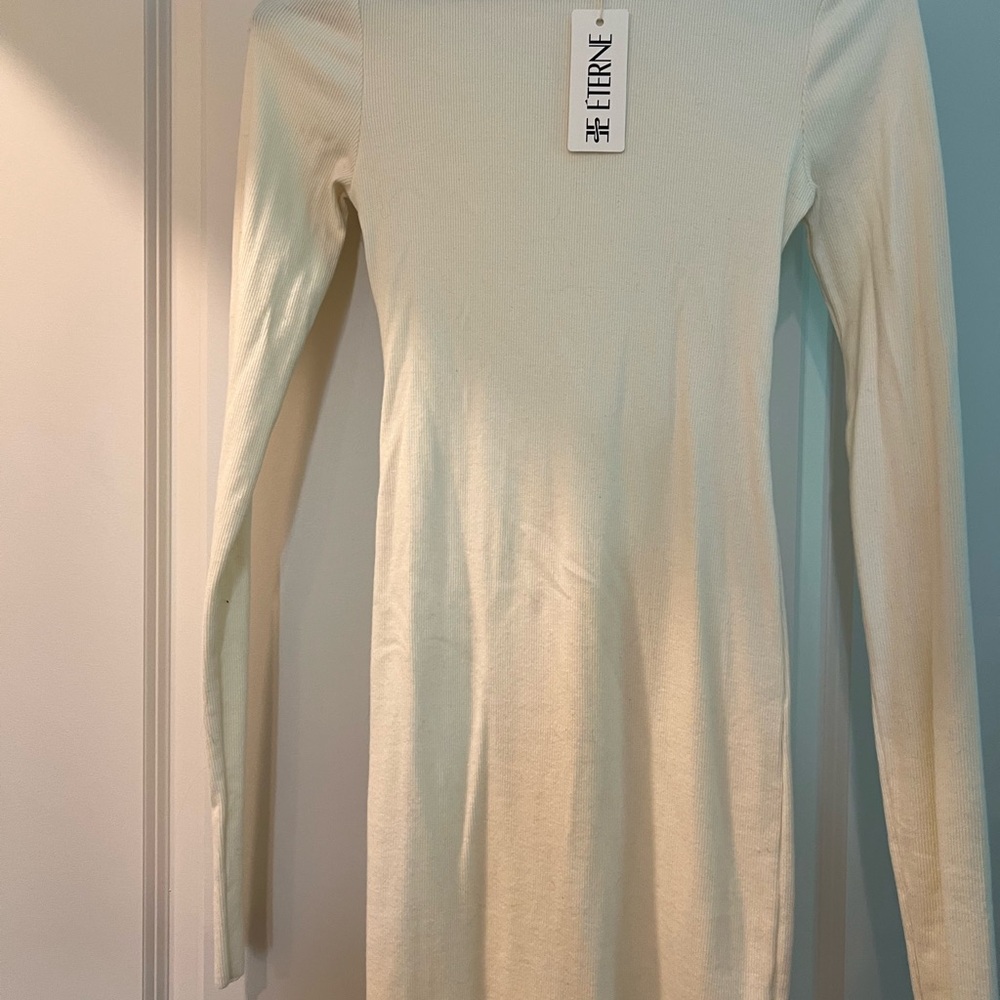 Eterne Cream Long Sleeve Mini Dress NWT